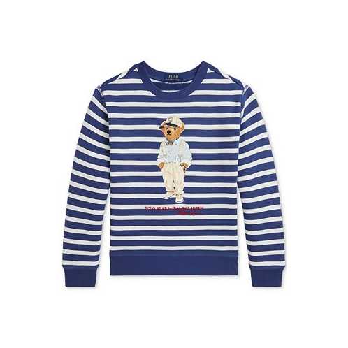 Polo Ralph Lauren Big Boys Striped Polo Bear Fleece Sweatshirt