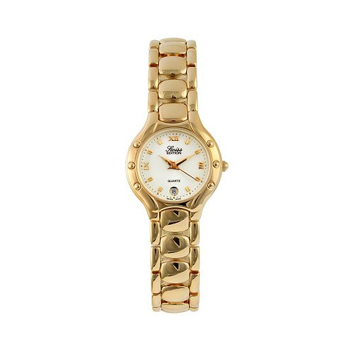 Swiss Edition Womens 23k Gold Plated Dress Bracelet Watch