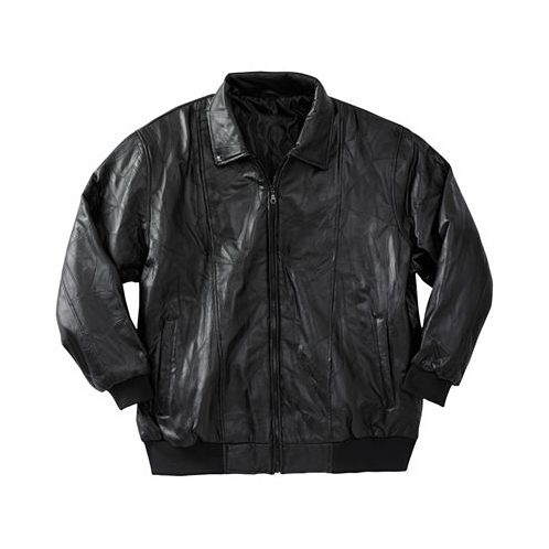 KingSize Big & Tall Embossed Leather Bomber Jacket