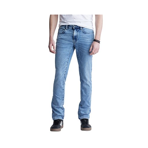 Buffalo David Bitton Mens Ash Slim-Fit Light Blue Jeans in Sanded Wash