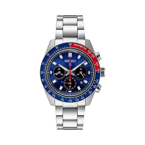 Seiko Mens Chronograph Solar Prospex Speedtimer Stainless Steel Bracelet Watch 42mm