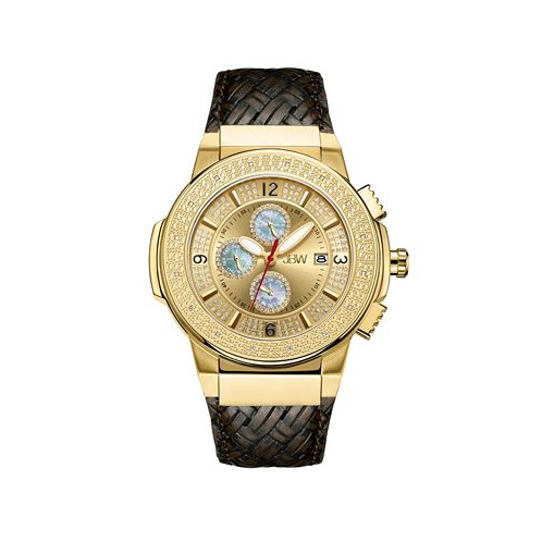 Jbw Mens Saxon Diamond (1/6 ct.t.w.) 18k Gold Plated Stainless Steel Watch