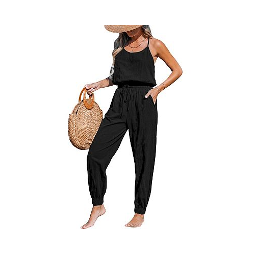 CUPSHE Womens Tapered Leg & Back Cut-Out Jumpsuit
