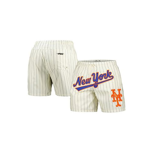Pro Standard Mens Cream New York Mets Pinstripe Retro Classic Woven Shorts