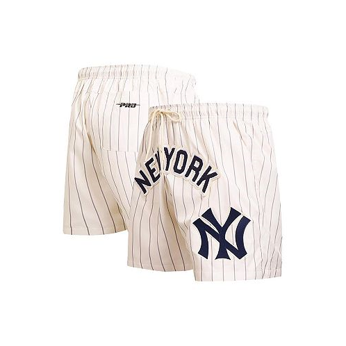 Pro Standard Mens Cream New York Yankees Pinstripe Retro Classic Woven Shorts