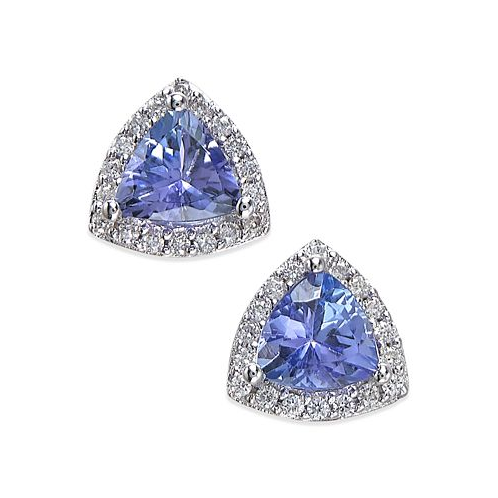 EFFY Collection EFFY Tanzanite (3/4 ct. t.w.) and Diamond (1/8 ct. t.w.) Stud Earrings in 14k White Gold