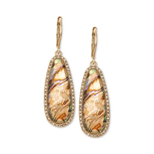 Lonna & lilly Gold-Tone Iridescent Stone Drop Earrings