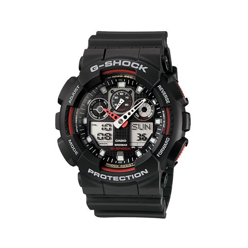G-Shock Mens Analog Digital Black Resin Strap Watch GA100-1A4