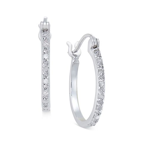 Macys Diamond Hoop Earrings (1/10 ct. t.w.) in Sterling Silver