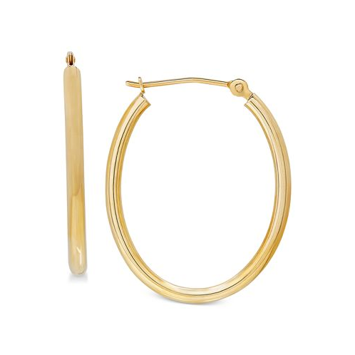 Macys Polished Oval Tube Hoop Earrings in 10k Gold 1 inch
