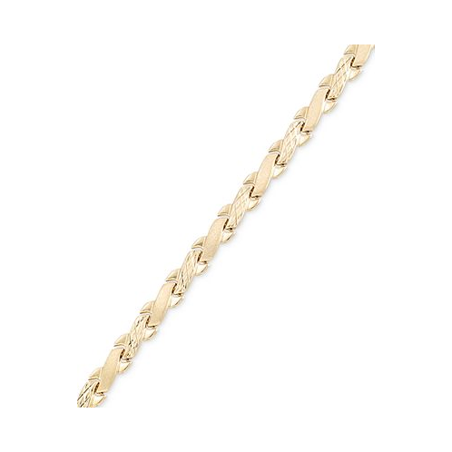 Macys 10k Gold and White Gold Bracelet Two-Tone X Bracelet
