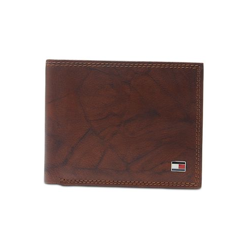Tommy Hilfiger Mens Traveler RFID Extra-Capacity Bifold Leather Wallet