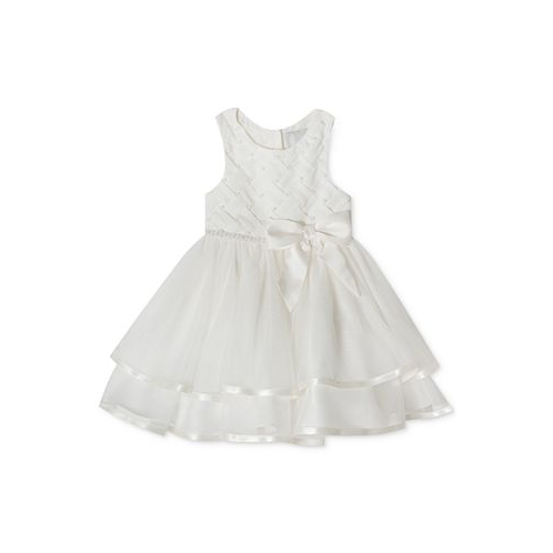Rare Editions Baby Girls Tiered Pearl Sleeveless Dress