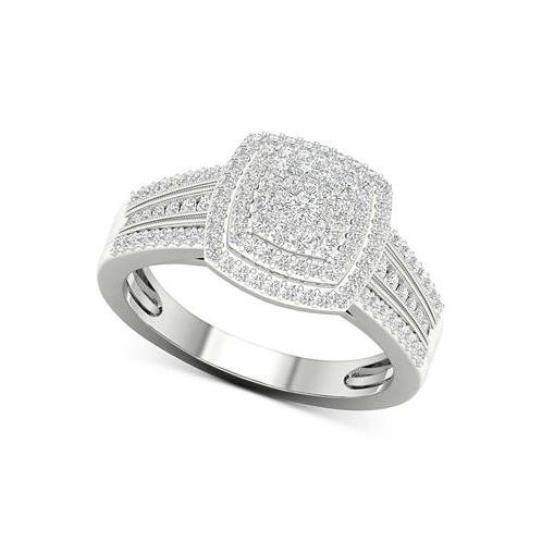 Macys Diamond Cluster Ring (1/2 ct. t.w.) in Sterling Silver