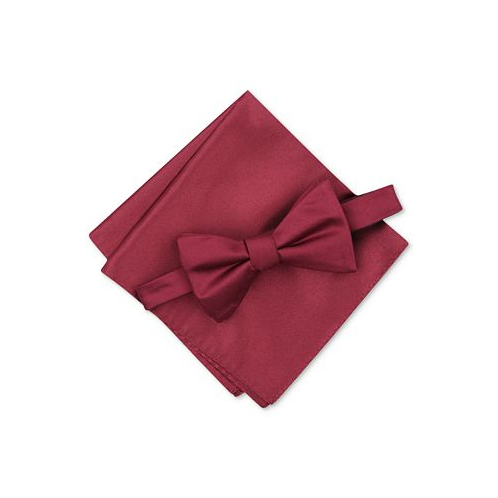 Alfani Mens Solid Textured Pre-Tied Bow Tie & Solid Textured Pocket Square Set