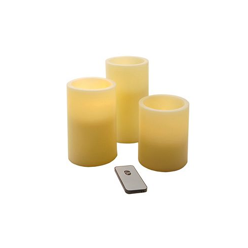 JH Specialties Inc/Lumabase Lumabase Set of 3 Flickering LED Candles with Remote Control