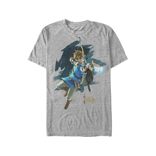 Fifth Sun Nintendo Mens Legend of Zelda Breath of The Wind Links Jump Shot Short Sleeve T-Shirt