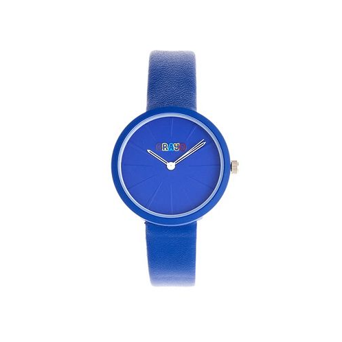 Crayo Unisex Blade Blue Leatherette Strap Watch 37mm