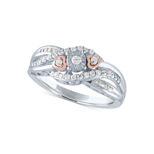 Promised Love Diamond Promise Ring (1/4 ct. t.w.) in Sterling Silver & 14k Rose Gold-Plate