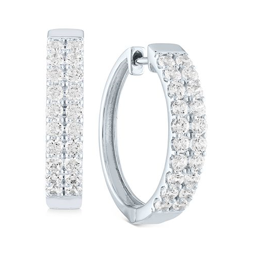 Forever Grown Diamonds Lab-Grown Diamond Hoop Earrings (1 ct. t.w.) in Sterling Silver