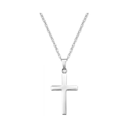 Macys Sterling Silver Necklace Polished Cross Pendant