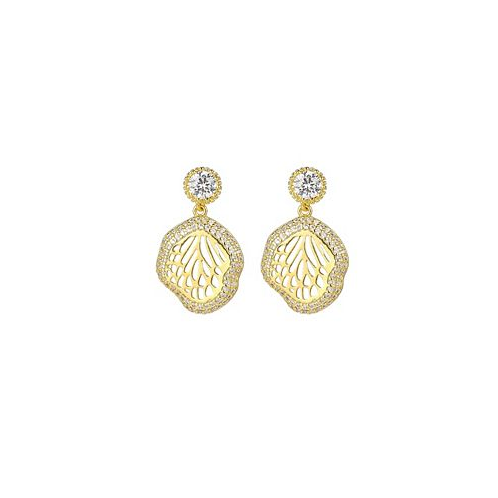 A&M Gold-Tone Beach Seashell Earrings