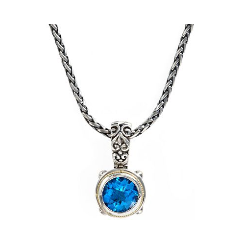 EFFY Collection Balissima by EFFY Blue Topaz Round Pendant (5-3/4 ct. t.w.) in 18k Gold and Sterling Silver