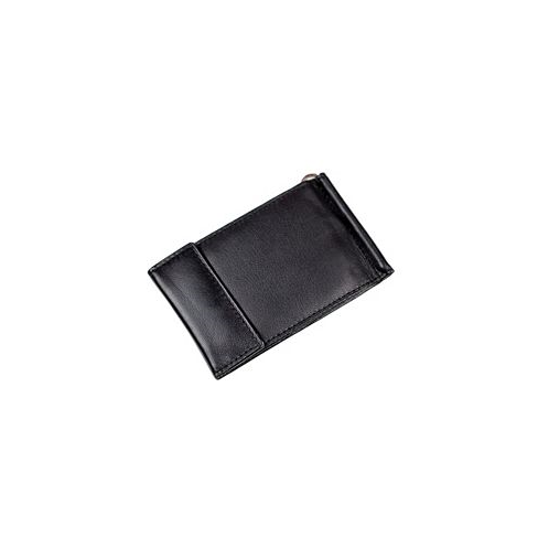 CHAMPS Mens Genuine Leather Bill Fold Money Clip with Snap Closure
