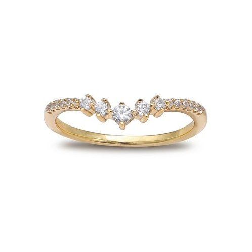 Giani Bernini Cubic Zirconia V Band in 18k Gold-Plated Sterling Silver
