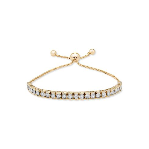 Wrapped Diamond Row Bolo Bracelet (3/4 ct. t.w.) in Sterling Silver 14k Gold-Plated Sterling Silver or 14k Rose Gold-Plated Sterling Silver