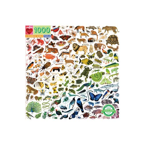 Eeboo Piece and Love A Rainbow World 1000 Piece Square Adult Jigsaw Puzzle Set