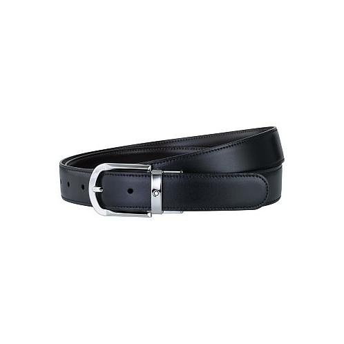 Montblanc Mens Black & Brown Reversible Leather Belt