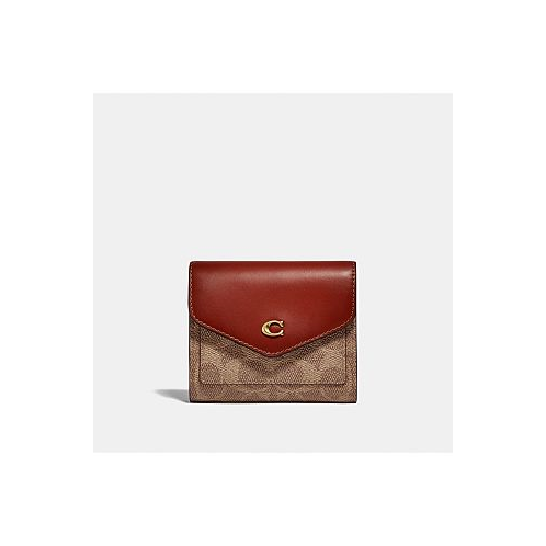 COACH Wyn Small Leather Wallet In Colorblock Signature Canvas