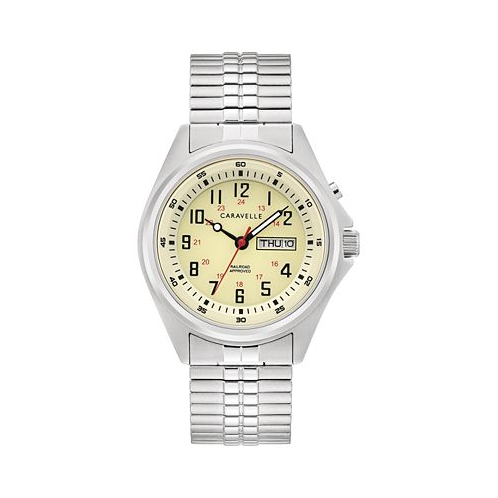 Caravelle Mens Traditional Stainless Steel Expansion Bracelet Watch 40mm
