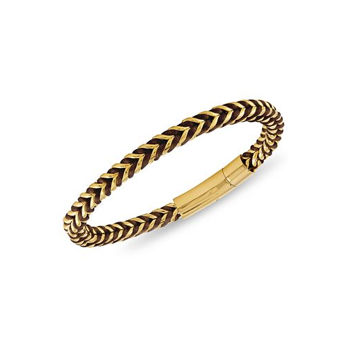 Esquire Mens Jewelry Nylon Cord Statement Bracelet in Gold Ion-Plated Stainless Steel or Stainless Steel