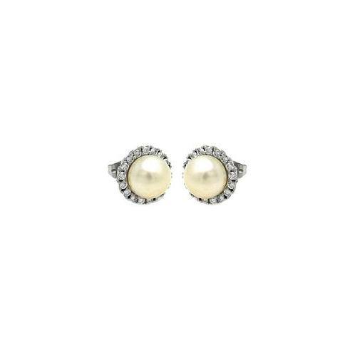ADORNIA Freshwater Pearl Halo Earrings