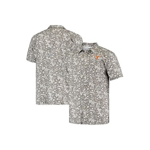 Columbia Mens Gray Texas Longhorns Super Slack Tide Button-Up Shirt