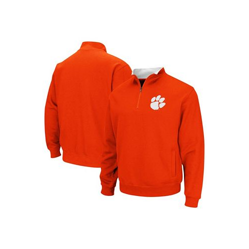 Colosseum Mens Orange Clemson Tigers Tortugas Logo Quarter-Zip Pullover Jacket