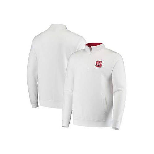 Colosseum Mens White NC State Wolfpack Tortugas Logo Quarter-Zip Jacket