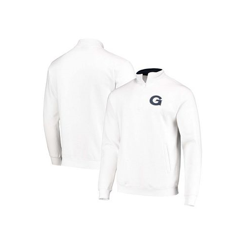 Colosseum Mens White Georgetown Hoyas Tortugas Logo Quarter-Zip Jacket