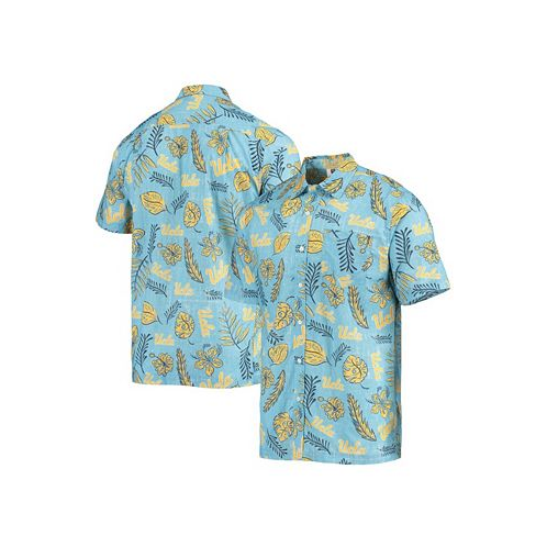 Wes & Willy Mens Light Blue UCLA Bruins Vintage-Like Floral Button-Up Shirt