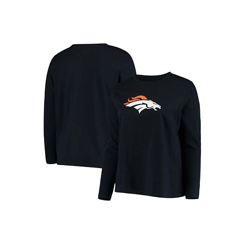 Fanatics Womens Plus Size Navy Denver Broncos Primary Logo Long Sleeve T-shirt