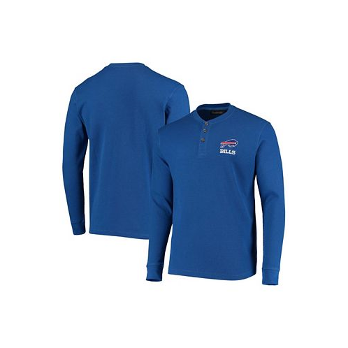 Dunbrooke Mens Royal Buffalo Bills Maverick Thermal Henley Long Sleeve T-shirt