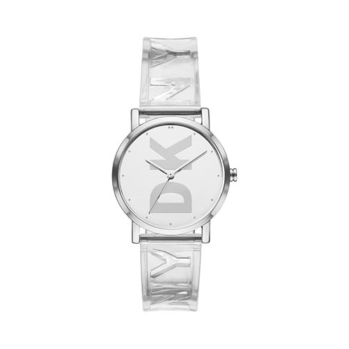 DKNY Womens Soho Clear Strap Watch 34mm