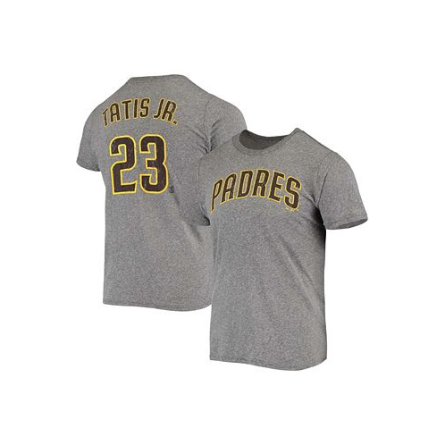 Majestic Mens Fernando Tatis Jr. Heathered Gray San Diego Padres Name and Number Tri-Blend T-shirt
