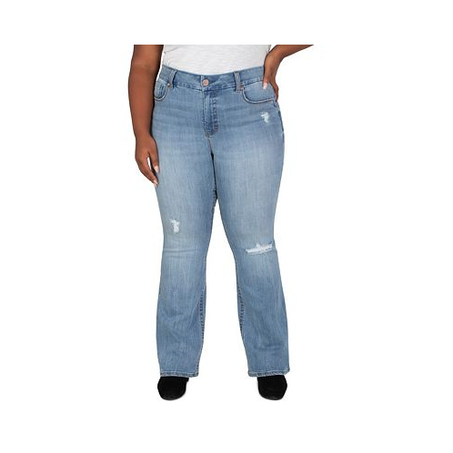Seven7 Plus Size Tummyless High Rise Flare Jeans