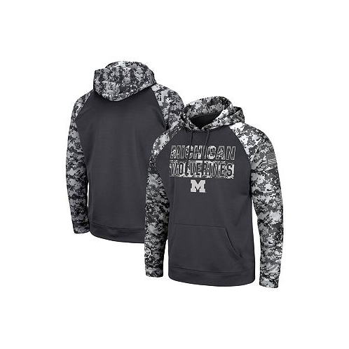 Colosseum Mens Charcoal Michigan Wolverines OHT Military-Inspired Appreciation Digital Camo Pullover Hoodie
