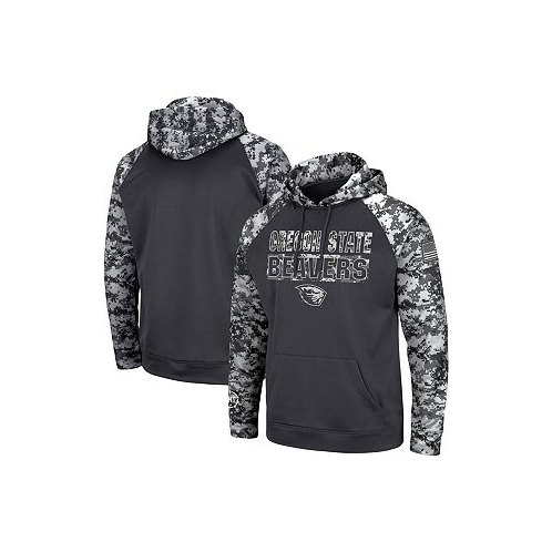 Colosseum Mens Charcoal Oregon State Beavers OHT Military-Inspired Appreciation Digital Camo Pullover Hoodie