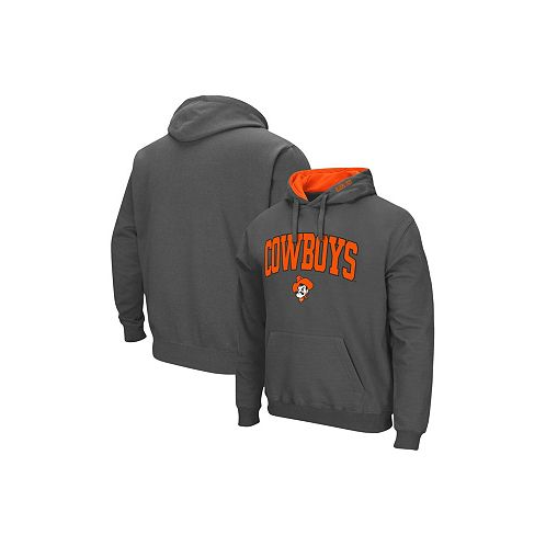 Colosseum Mens Charcoal Oklahoma State Cowboys Arch and Logo 3.0 Pullover Hoodie