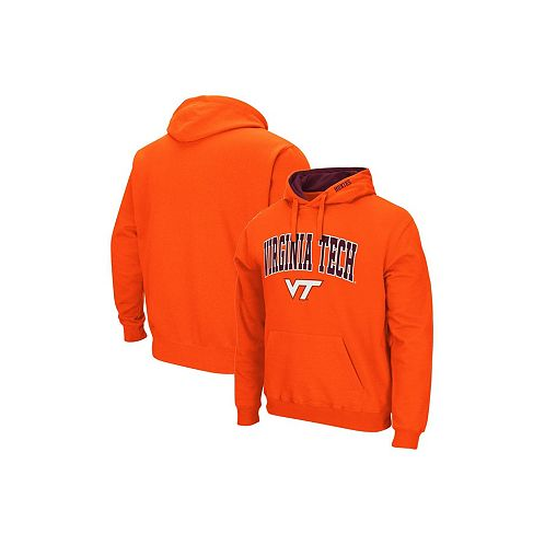 Colosseum Mens Orange Virginia Tech Hokies Arch and Logo 3.0 Pullover Hoodie